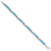 Sterling Silver Rhodium-plated Blue Topaz Bracelet