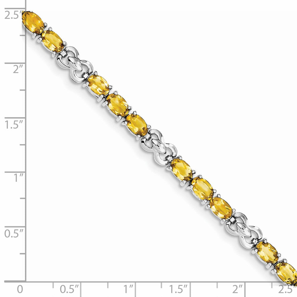 Sterling Silver Rhodium-plated Citrine Bracelet