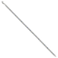 Sterling Silver Rhodium-plated Polished Tanzanite 7.5 inch Bracelet