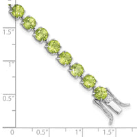 Sterling Silver Rhodium-plated 5mm 16.74PE Peridot Bracelet