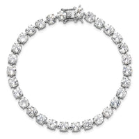 Sterling Silver Rhodium-plated 5mm 19.22WT White Topaz Bracelet