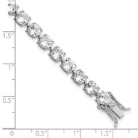 Sterling Silver Rhodium-plated 5mm 19.22WT White Topaz Bracelet