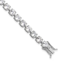 Sterling Silver Rhodium-plated 5mm 19.22WT White Topaz Bracelet
