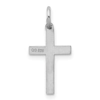 Sterling Silver Rhodium-plated Laser Cut Cross Charm