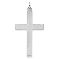 Sterling Silver Rhodium-plated Laser Cut Cross Pendant