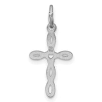 Sterling Silver Rhodium-plated Laser Cut Cross Charm