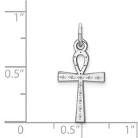 Sterling Silver Rhodium-plated Laser Cut Cross Charm