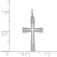 Sterling Silver Rhodium-plated Laser Cut Cross Pendant
