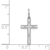 Sterling Silver Rhodium-plated Laser Cut Cross Charm