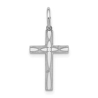 Sterling Silver Rhodium-plated Laser Cut Cross Charm