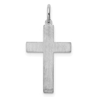 Sterling Silver Rhodium-plated Laser Cut Cross Pendant