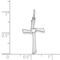 Sterling Silver Rhodium-plated Laser Cut Cross Pendant