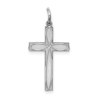 Sterling Silver Rhodium-plated Laser Cut Cross Pendant