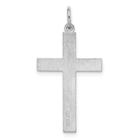 Sterling Silver Rhodium-plated Laser Cut Cross Pendant