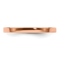 14k Rose Gold 2mm LTW Flat Band Size 8.5
