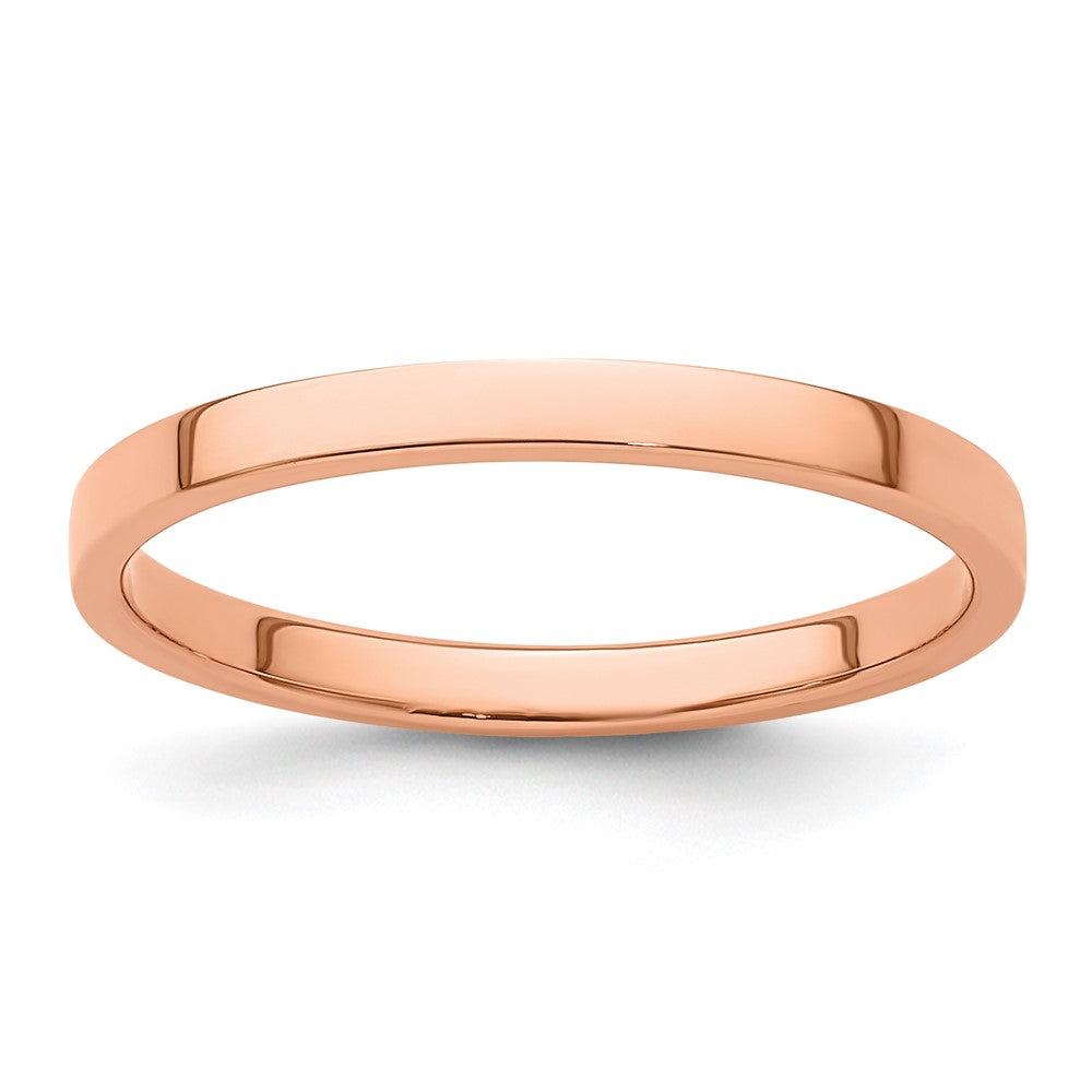 14k Rose Gold 2mm LTW Flat Band Size 10