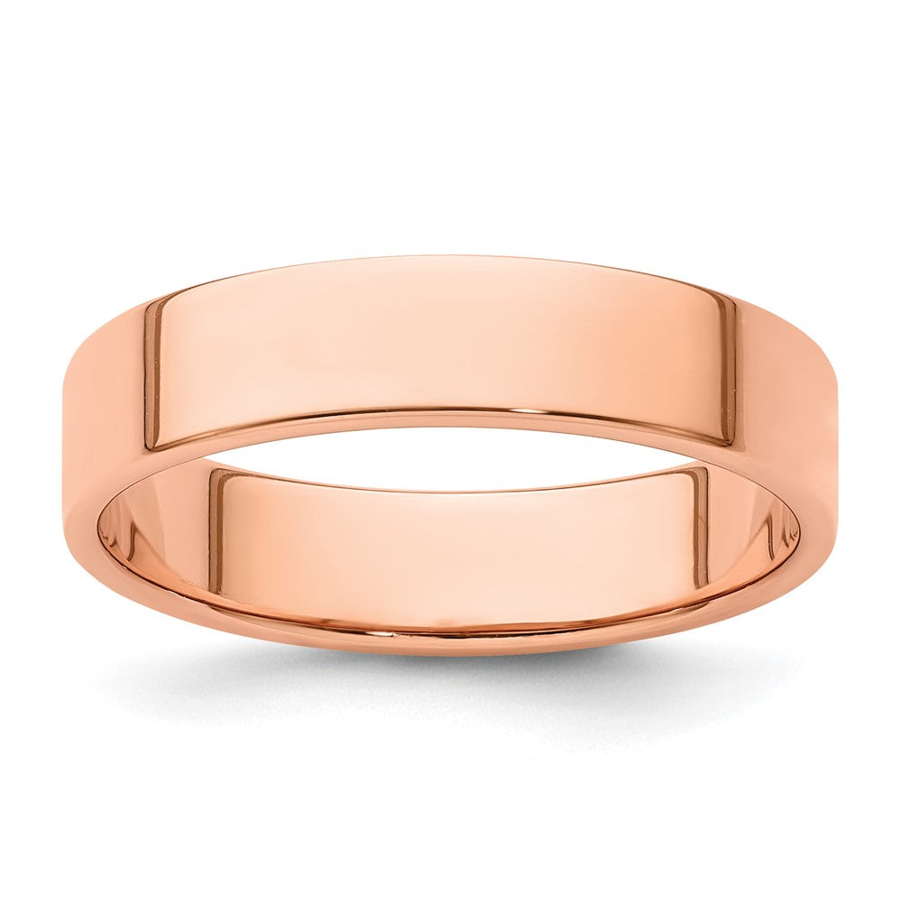 14k Rose Gold 5mm LTW Flat Band Size 6