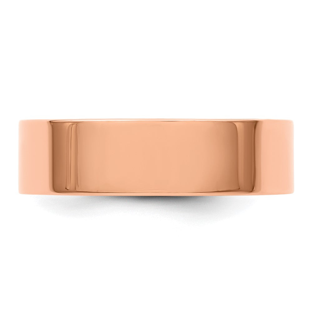 14k Rose Gold 6mm LTW Flat Band Size 12.5