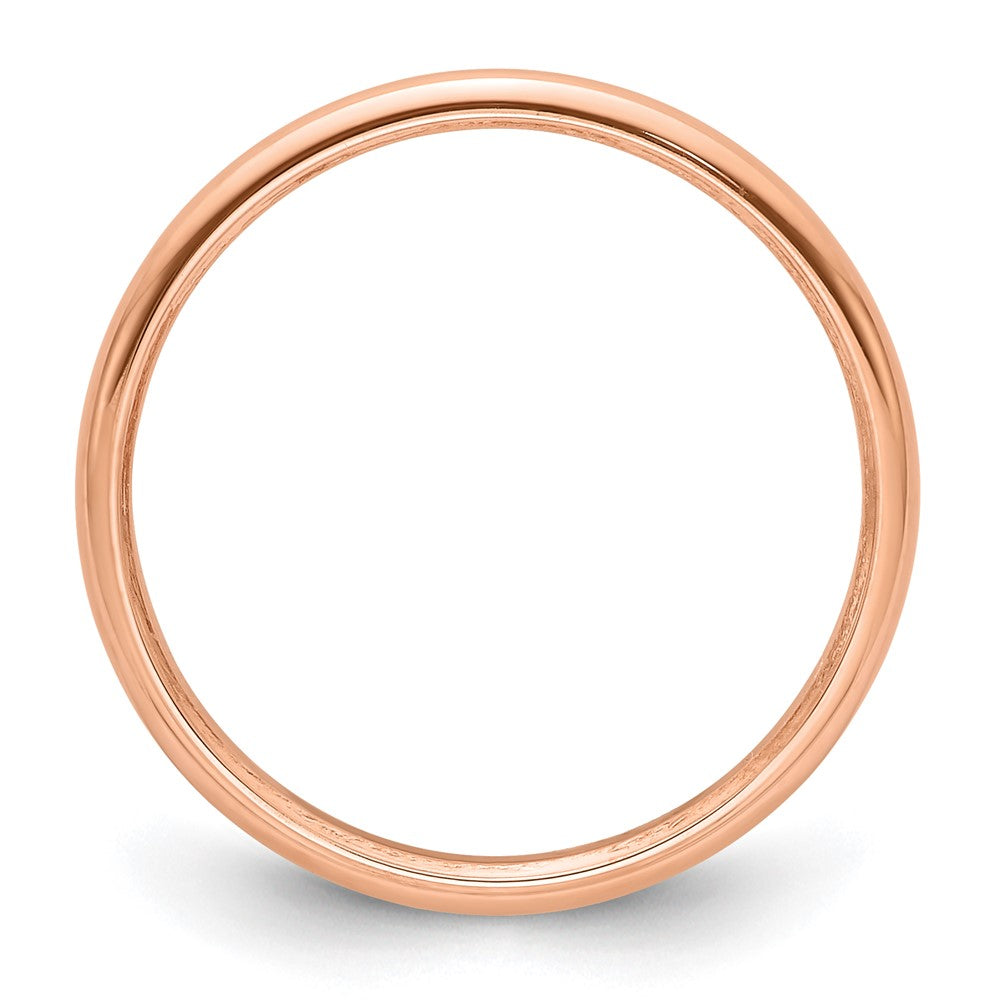 14k Rose Gold 2mm Half Round Band Size 12.5
