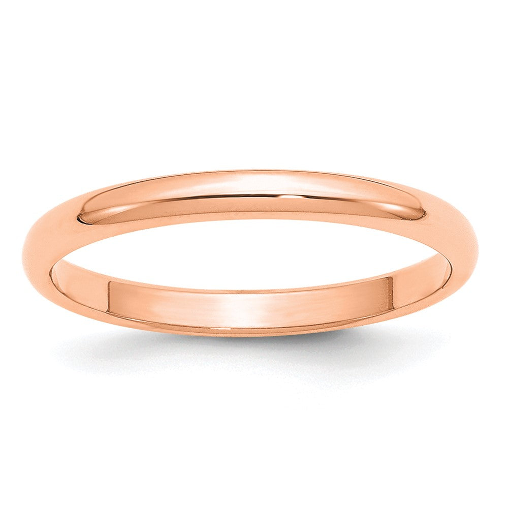14k Rose Gold 2.5mm Half Round Band Size 4.5