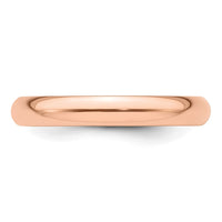 14k Rose Gold 3mm Half-Round Band Size 7.5