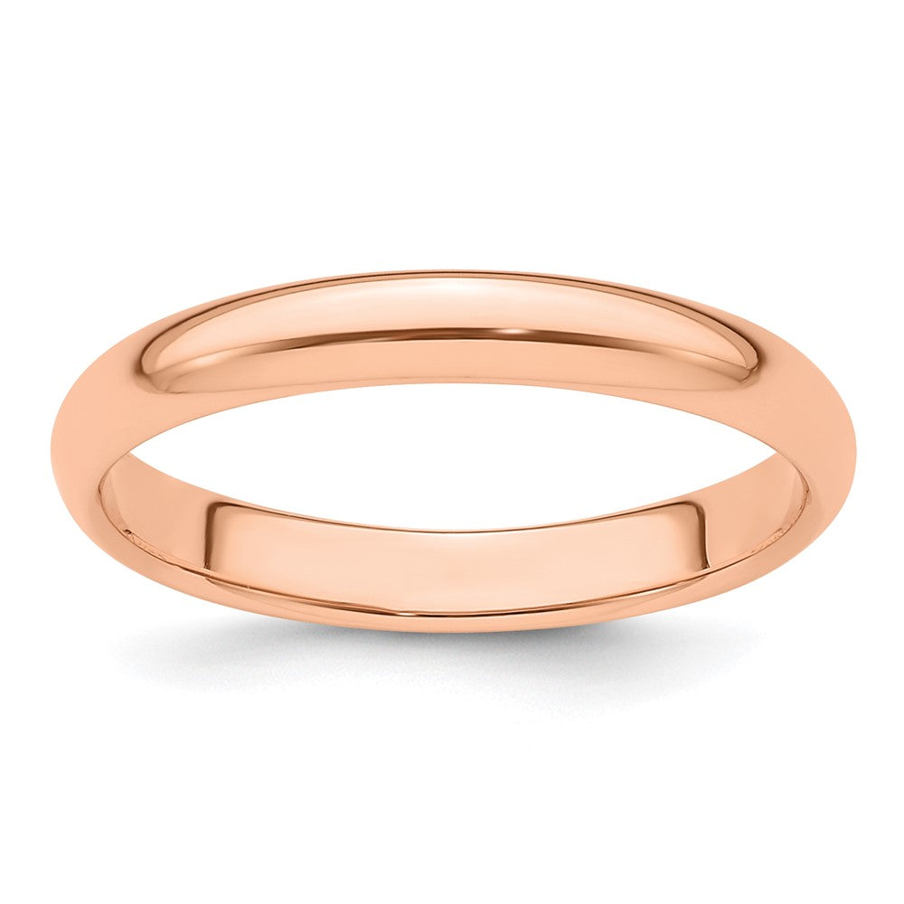 14k Rose Gold 3mm Half-Round Band Size 8