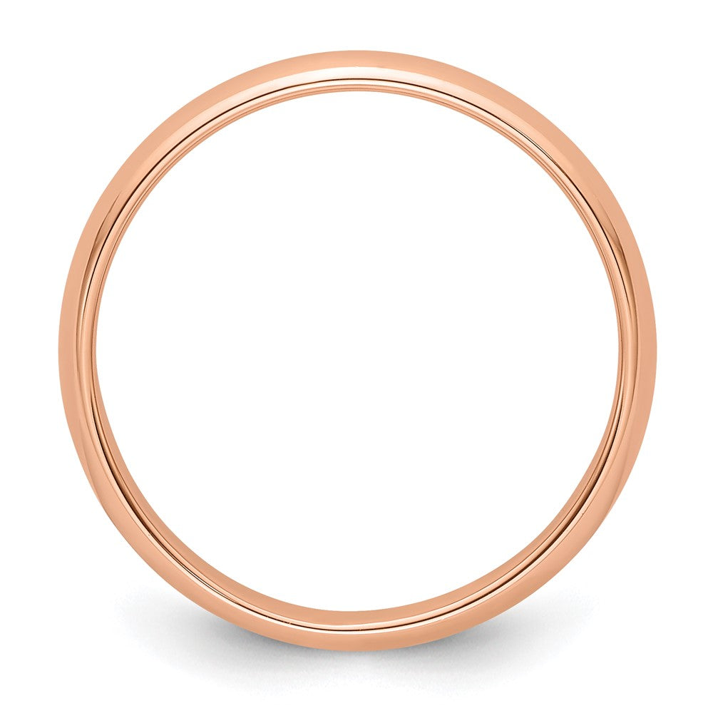 14k Rose Gold 4mm Half Round Band Size 10