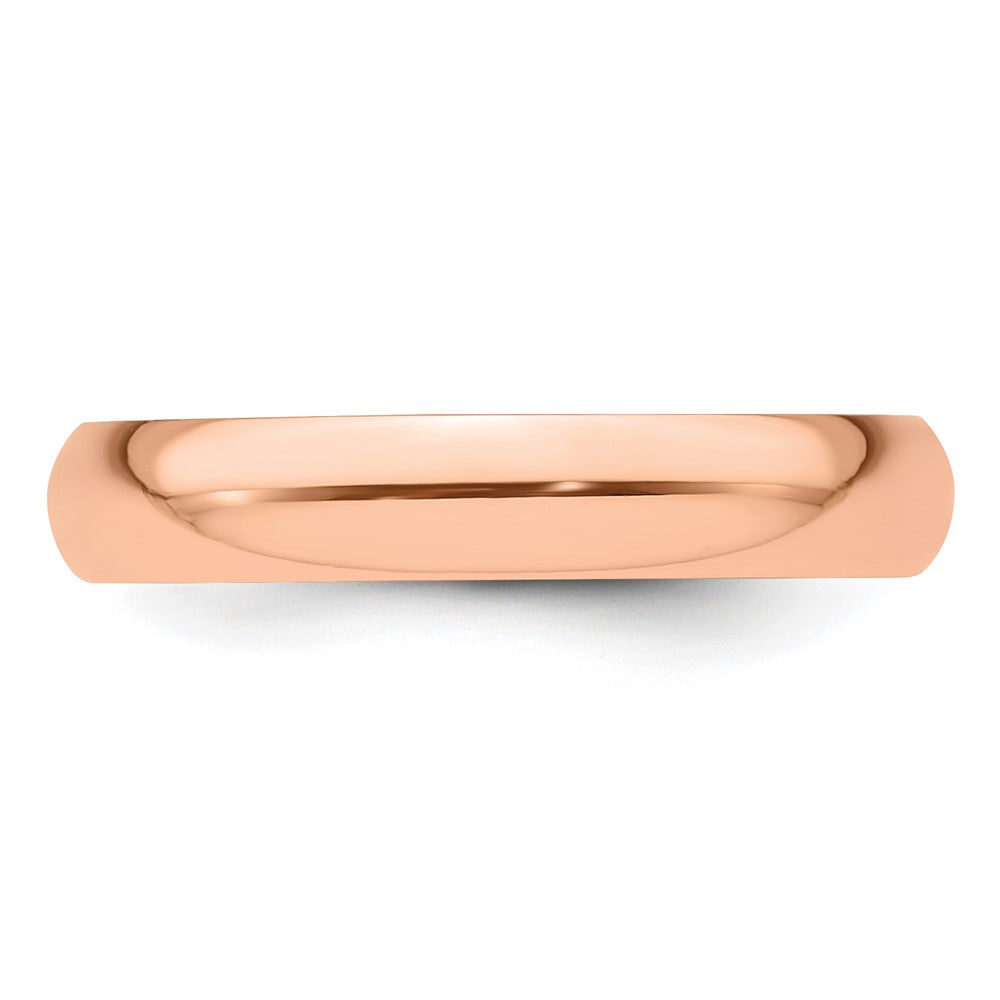 14k Rose Gold 4mm Half Round Band Size 11.5