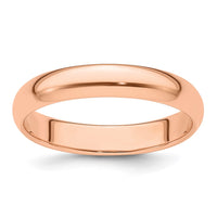 14k Rose Gold 4mm Half Round Band Size 10.5