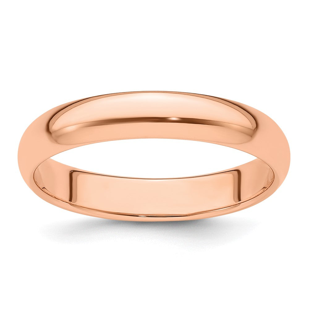 14k Rose Gold 4mm Half Round Band Size 13