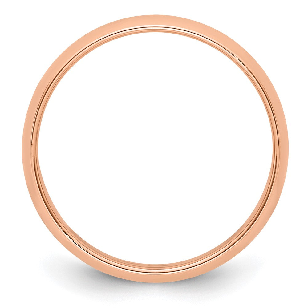 14k Rose Gold 5mm Half Round Band Size 13.5