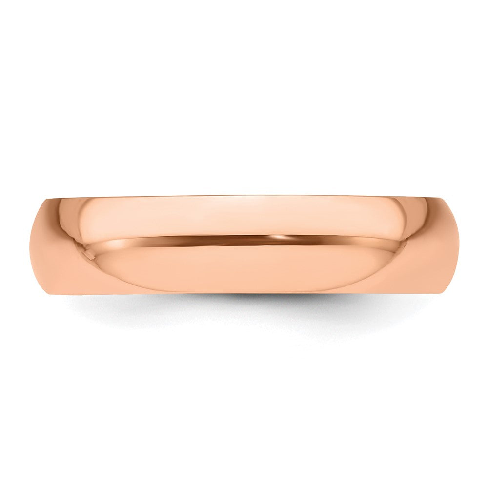 14k Rose Gold 5mm Half Round Band Size 10.5