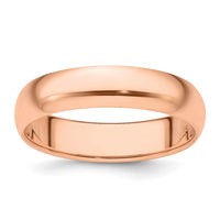 14k Rose Gold 5mm Half-Round Band Size 4.5