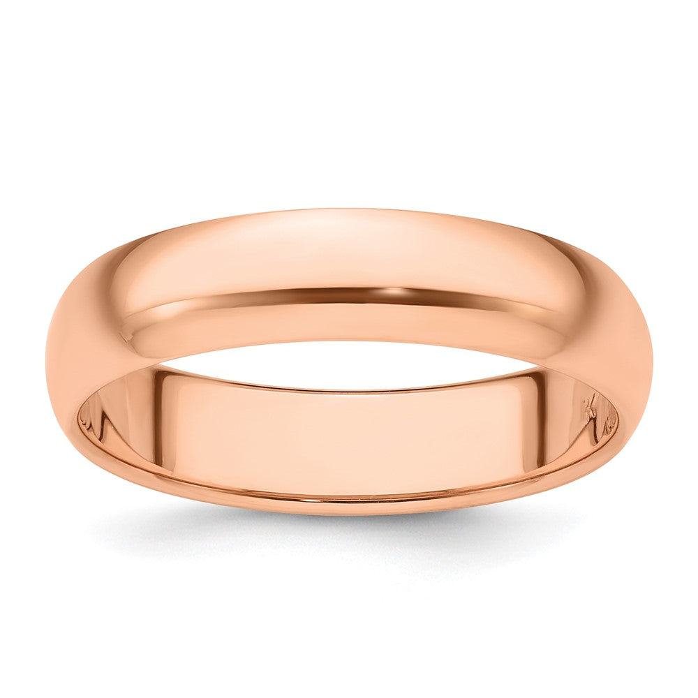 14k Rose Gold 5mm Half Round Band Size 10.5