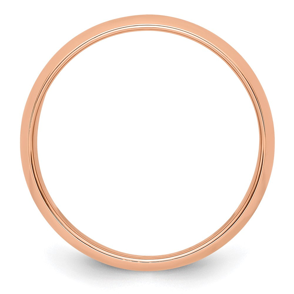 14k Rose Gold 6mm Half Round Band Size 12.5