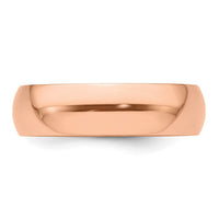 14k Rose Gold 6mm Half Round Band Size 13.5