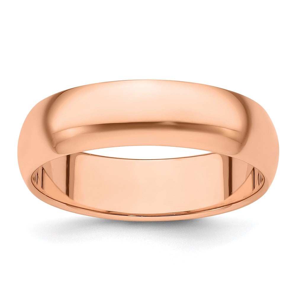 14k Rose Gold 6mm Half-Round Band Size 5.5