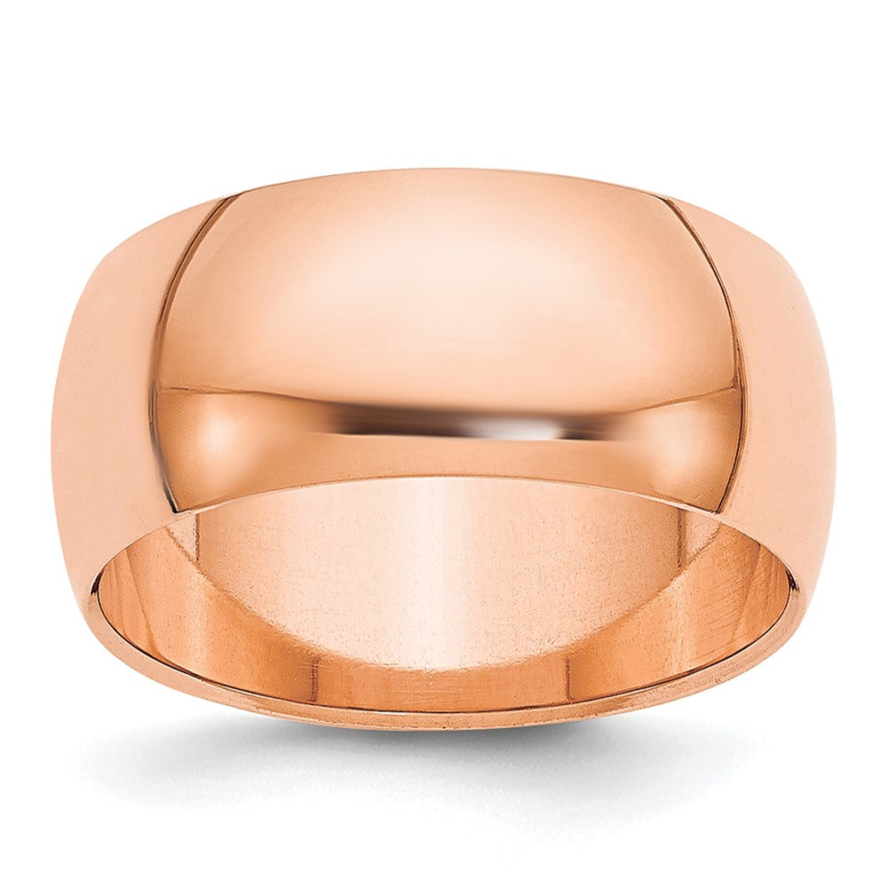 14k Rose Gold 8mm Half Round Band Size 10