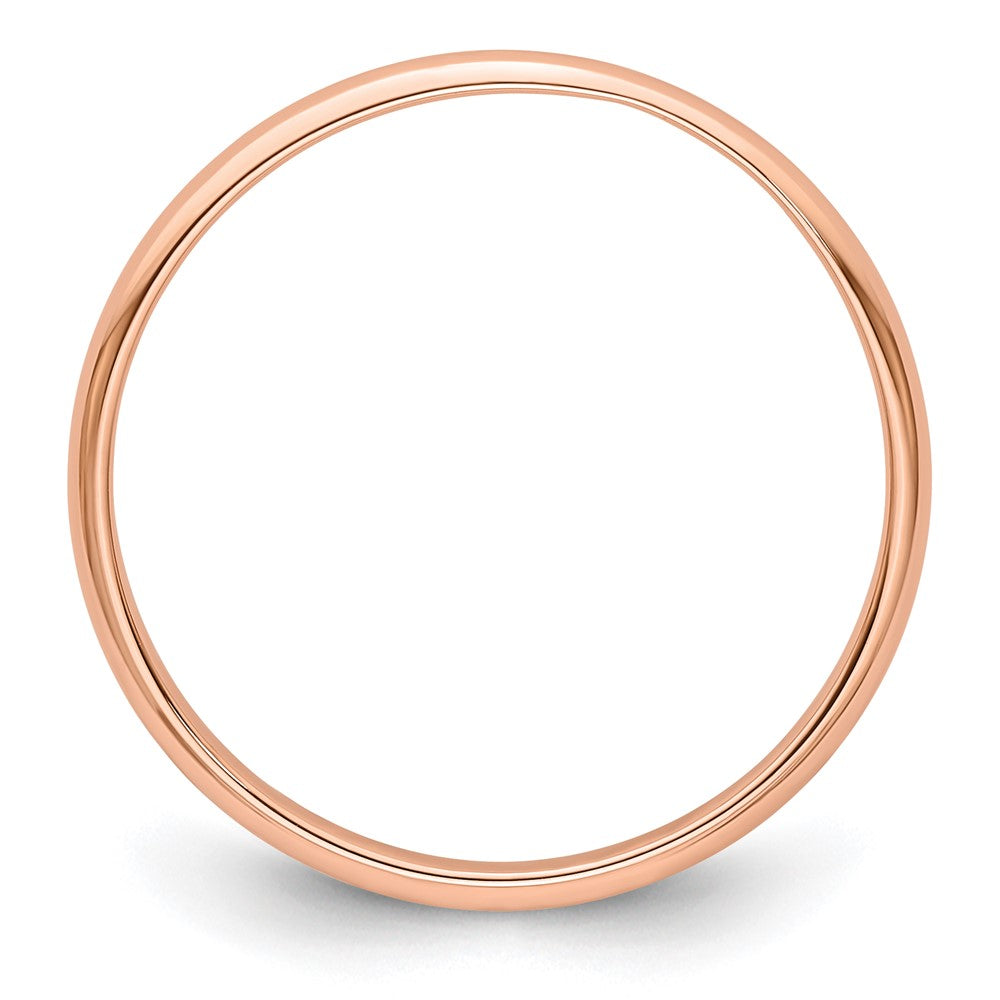 14k Rose Gold 2mm LTW Half Round Band Size 13