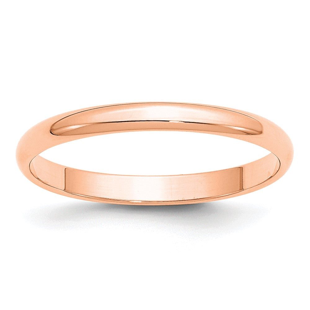 14k Rose Gold 2.5mm LTW Half Round Band Size 8.5