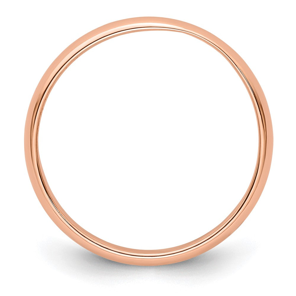 14k Rose Gold 3mm LTW Half Round Band Size 8