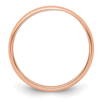 14k Rose Gold 3mm LTW Half Round Band Size 7