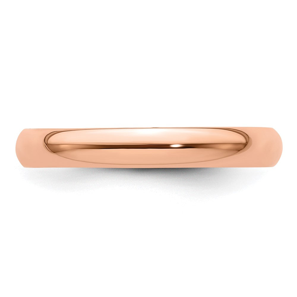 14k Rose Gold 3mm LTW Half Round Band Size 5