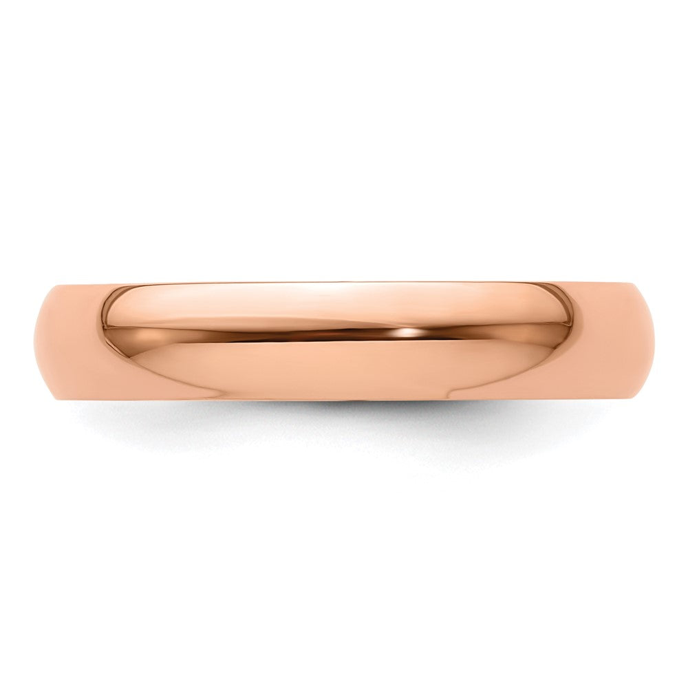 14k Rose Gold 4mm LTW Half Round Band Size 4.5