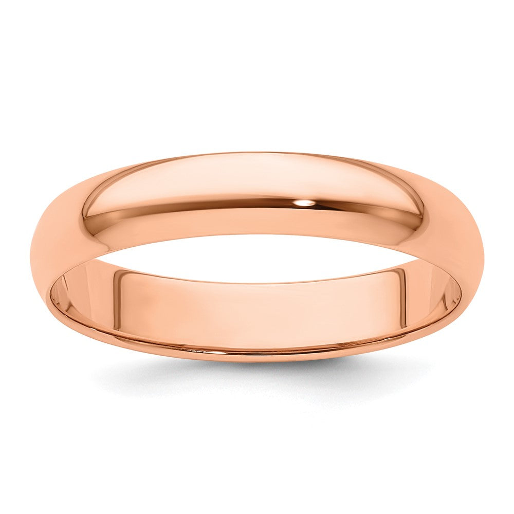 14k Rose Gold 4mm LTW Half Round Band Size 4.5