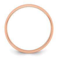 14k Rose Gold 5mm LTW Half Round Band Size 6.5