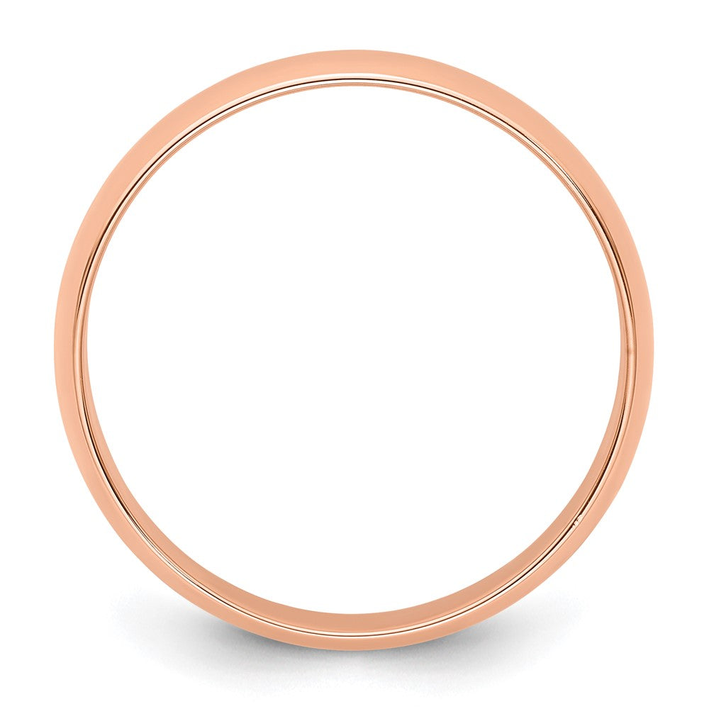 14k Rose Gold 5mm LTW Half Round Band Size 12