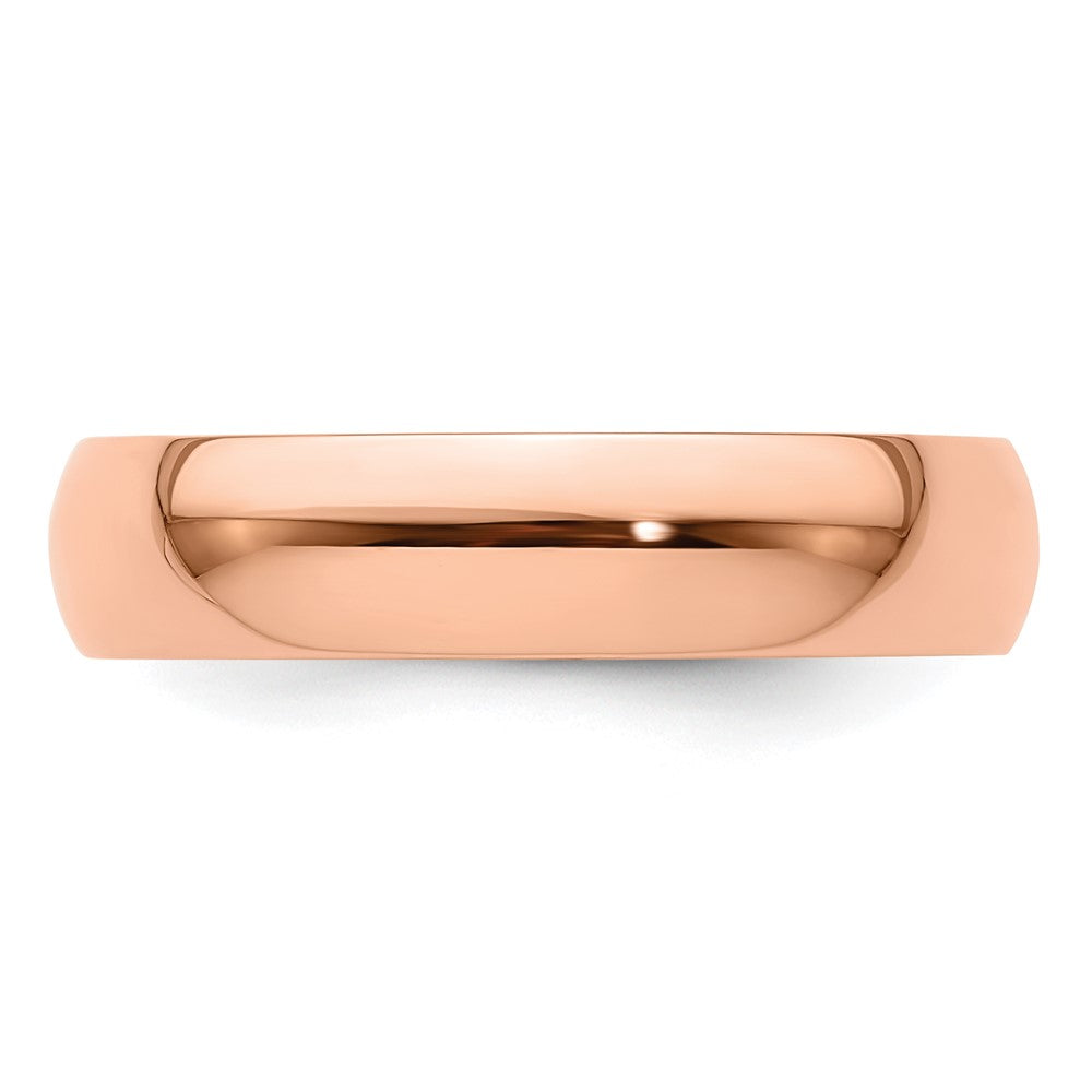 14k Rose Gold 5mm LTW Half Round Band Size 7.5