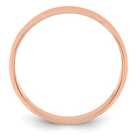 14k Rose Gold 6mm LTW Half Round Band Size 13