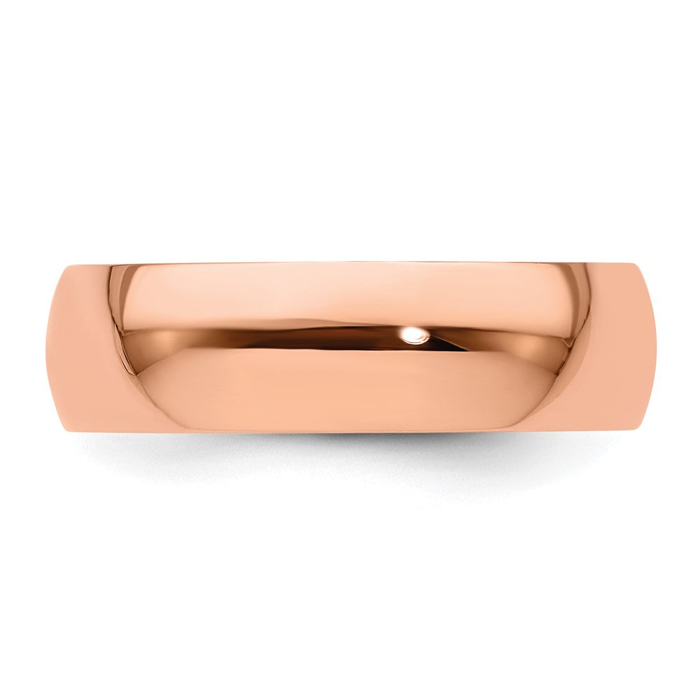 14k Rose Gold 6mm LTW Half Round Band Size 9